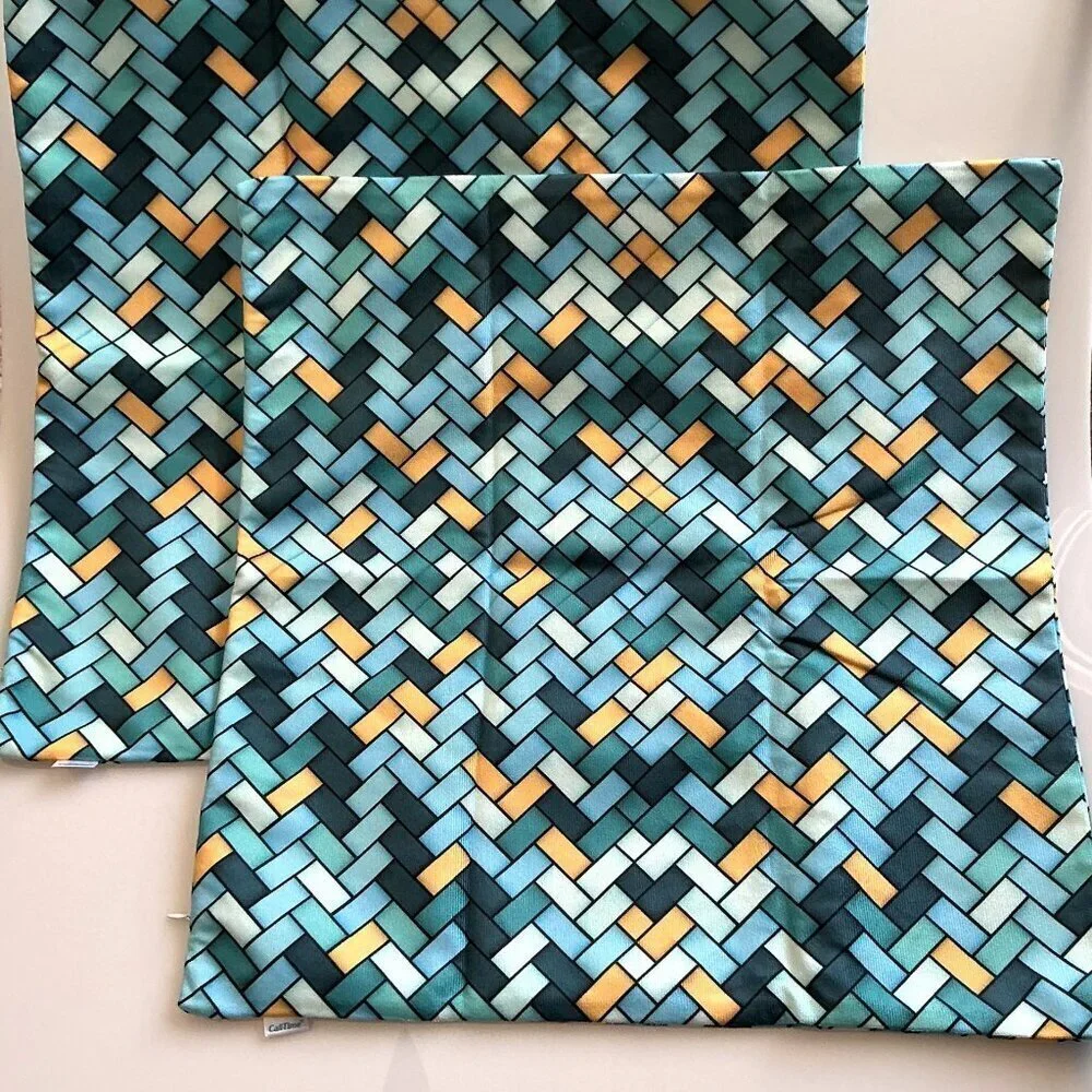 CALITIME GEOMETRIC PRINT PILLOW COVERS